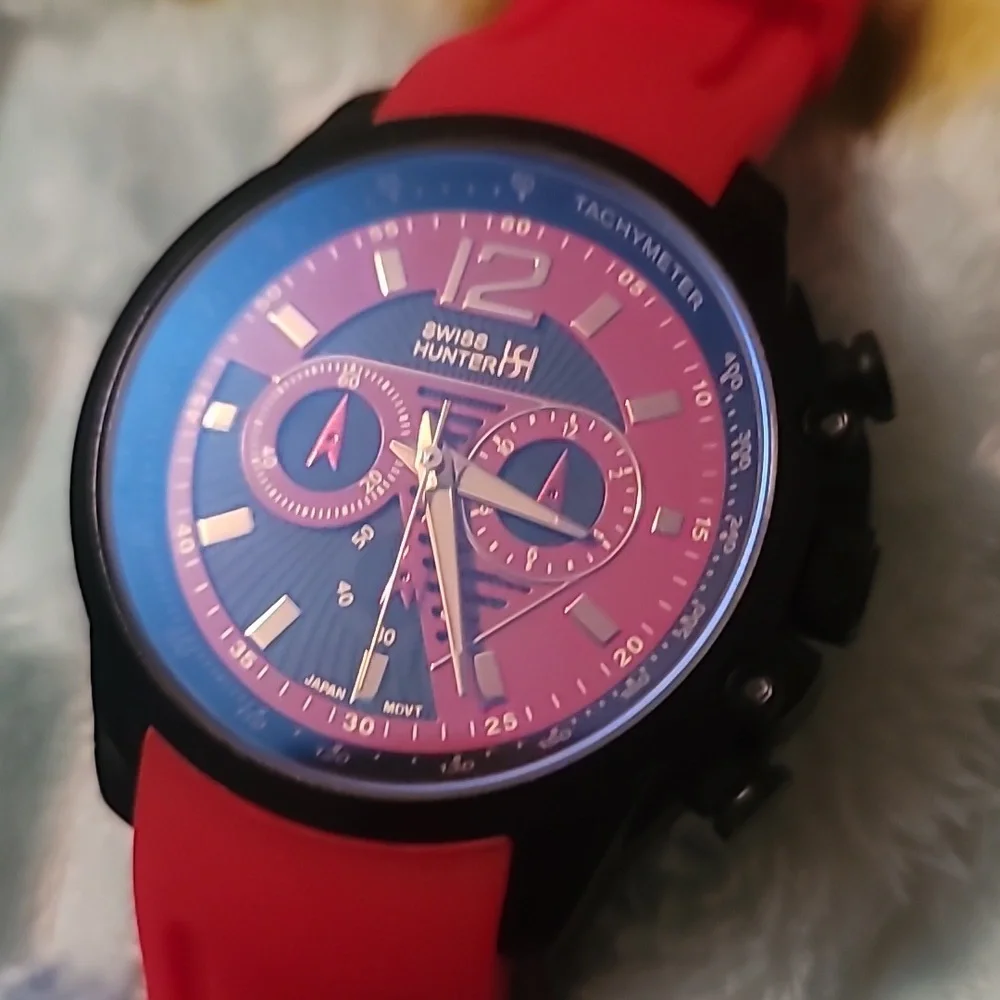 Swiss Hunter Watch SH2469 Red Silicone‎ Band